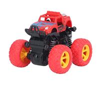 Segrehy Inertial Off Road Vehicle Toy 360 Rotation 4 Wheel Drive Simulation Car Model For Kids Durable Plastic 3.54 x 3.35 x 3.35in (Red)