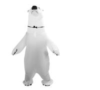 Segrehy Inflatable Polar Bear Costume Reinforced Stitching Lightweight Reusable Blow Up Animal Costumes for Halloween Cosplay Adult Size 160 190cm White Polyester