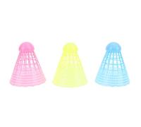 Segrehy LED Badminton Shuttlecocks Glow in The Dark Nylon Lighting Birdies High Elasticity Wind Resistant for Indoor Outdoor Night Games 3Pcs Blue Yellow Pink