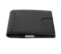 Segrehy Men Slim Wallet RFID Blocking Leather Credit Card Holder with Money Clip 10 Card Slots Front Pocket Thin Bifold Wallet for Men Gift Business Travel PU Carbon Fiber 4.5x3.3x0.8in (Black)