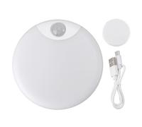 Segrehy Motion Sensor Night Light Wireless LED Magnetic USB Charging Eye Caring Warm Light for Closet Cabinet Kitchen Hallway Stairs ABS Material 80mm Diameter