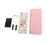 Segrehy NBX Pencil Box Bookshelf 2in1 Multi Function Adjustable Reading Bracket Writing Pad Erasable Pens Stickers for Girls Students Office ABS White 20x9x4cm (Pink)