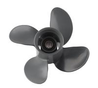 Segrehy Outboard Propeller High Thrust 4 Blades 13 Tooth Aluminum Alloy Propeller Replacement for 35 60 Engine 10 5/8x12in Right Rotation Marine Boat Accessory