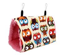 Segrehy Pet Parrot Hammock Bird Nest Triangular Tent Warm Comfortable Triangle Bird Cage Nest for Small Birds Foam Canvas Flannel 23x15x15cm