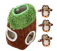 Segrehy Plush Squeak Soft Tree Hole Dog Puzzle Seeking Hiding Toy with Owl Pet Supplies Interactive Fun for Small Medium Dogs Puppies Playtime Exercise