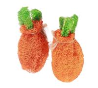 Segrehy Rabbit Carrot Chew Toy Loofah Teeth Cleaning Toy for Small Pets Hamsters Rabbits Guinea Pigs 2 Pack
