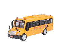 Segrehy School Bus Model Toy Yellow Plastic Car Play Vehicle Figure with Opening Doors Lights Sounds Educational Gift for Kids Boys Girls Ages 3 and Up