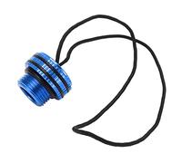 Segrehy Scuba Diving Tank Valve Dust Plug Cap Protector Cover Premium Aluminum Alloy Dive DIN Tank Cover with Cord for Scuba Divers and Professional Dive Equipment Protection (Blue)