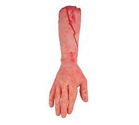 Segrehy Simulation Severed Hand Prank Prop Horrifying Realistic Rubber Fake Hand Halloween Decoration Haunted House Party Accessory Large Size 47x10.5cm or Small Size 23x9.5cm (Large broken hand)