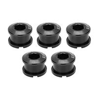Segrehy Single Chainring Bolts Crankset Nuts Ultra Light Durable Aluminum Alloy Chain Wheel Screws for Mountain Bike Road Bike Fixed Gear Bike 5pcs (Black)