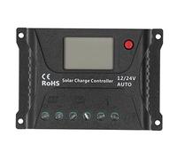 Segrehy Solar Charge Controller PWM 10A 12V 24V Auto Recognition LED Display USB Output Temperature Compensation Overload Protection for Solar Panel Battery System ABS Material Compact