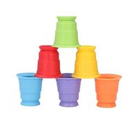 Segrehy Stacking Cups Toys Soft Silicone Colorful Nesting Stacking Cups Early Learning Building Toys Set for Babies Toddlers 6M+ 6 Pieces Multicolor