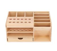 Segrehy Synthetic Wood Tool Organiser Box, Multi-Compartment Small Parts Storage with Lid & Carry Handle, for Professional Organisation of Phone Repair Tools, Screws & Electronic Components