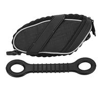 Segrehy Tail Bag Bike Saddle Pouch Reflective Cycling Storage Organizer with Mesh Pockets for Mountain Road Biking Polyester Fiber Red Black 210x95x95mm (Jasper black)