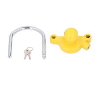 Segrehy Trailer Hitch Ball Lock Heavy Duty Anti Theft Universal Fit 11 Locking Positions U Shaped Steel Rod Aluminum Alloy Coupler Lock for Campers Trailers Carriages Bright Yellow 13mm 2