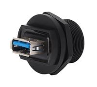 Segrehy USB 3.0 Dual Female Connector Water Resistant Double Head Threaded Rear Panel Socket High Speed Transfer Easy Installation Robust Connection System for Industrial Communication