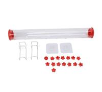 Segrehy Window Mount Hummingbird Feeder Transparent Hummingbird Water Drinking Feeding Pipe Sturdy Flower Design for Bird Lovers Plastic 40cm