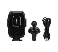 Segrehy Wireless Car Phone Holder 2 in 1 Automatic Clamping Retractable 360 Rotating for Windshield Dashboard Air Vent ABS Material