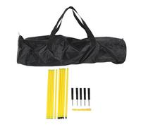 Segrehy Yellow Agility Poles 1.5m Soccer Training Sports Agility Poles with Base Buckles Ideal for Athletes and Pet Agility Training Durable Plastic Construction Adjustable Height for