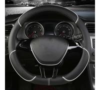 SEGSFGHD Car Steering Wheel Cover Leather, for Peugeot Partner 2019-2023 Car Steering Wheel Cover,Breathable Car Accessory Steering Wheel Protector Cover,O-D