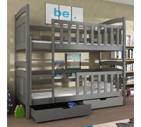 seguin wooden bunk bed without mattress in graphite