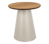 seguin wooden small round coffee table in oak and grey