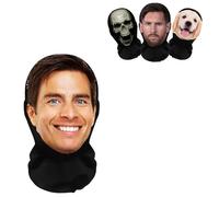 Seguire Custom Face Mask With Your Photo - Personalized Halloween Masks for Adults, Realistic 3D Funny Face Mask Bandana - Reusable Nylon Mesh Prank Mask (15.7in x 9.8in)