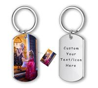 Seguire Personalised Keyring, Halloween Keyring Gifts with Picture Text Souvenir Photo, Halloween Keychain Witch Key Ring Car Keychain Bag Pendant for Party (Silver)