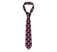 Segur Breast Cancer Awareness Pink Ribbon Silk Ties For Men Casual Necktie Funny Neck Tie For Outfit Accessory Parties Gift