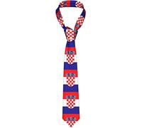 Segur Croatian Flag Waving Men's Necktie Novelty Silk Tie for Daily Work Party