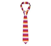 Segur Lesbian Pride Flag Silk Ties For Men Casual Necktie Funny Neck Tie For Outfit Accessory Parties Gift