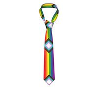 Segur Progress Pride Flag Rainbow Gay Lesbian Transgender Bisexual Lgbtq Silk Ties For Men Casual Necktie Funny Neck Tie For Outfit Accessory Parties Gift