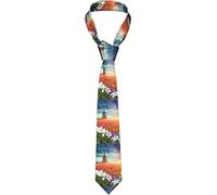 Segur Tulip Flower Windmill Amsterdam Men's Necktie Novelty Silk Tie for Daily Work Party