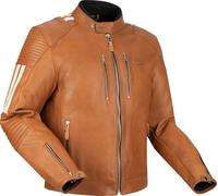 Segura Orion Leather Jacket - Camel/White