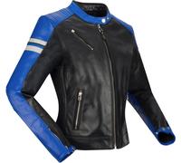 Segura Romeo Ladies Motorcycle Leather Jacket, black-white-blue, size 40 for Women