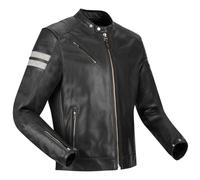 Segura Romeo Leather Retro Classic Motorcycle Motorbike Jacket Black White
