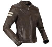 Segura Romeo Ladies Motorcycle Leather Jacket, white-brown, size 38 for Women