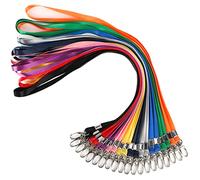Segus Coloured Lanyards, 20Pcs Lanyard Neck Strap, Key Lanyard with Oval Clasp, Id Lanyard with Metal Keychain Carabiner, Lanyards for Neck Women, Lanyards for Id Badge Holder, Keys