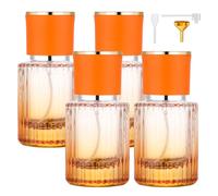 Segus Glass Perfume Bottles, 4Pcs 30ml Perfume Dispenser, Portable and Leakproof, Glass Travel Spray Bottles for Handbag, Pocket (Gradient Orange)