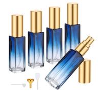 Segus Perfume Atomiser 10ml, 5 Pcs Travel Perfume Bottle, Glass Fragrance Spray Bottle, Empty Fragrance Dispenser, Portable Aftershave Atomiser, for Daily, Business Trips (Gradient Blue)