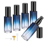 Segus Perfume Atomiser, 5 Pcs 10ml Travel Perfume Bottle, Glass Empty Aftershave Travel Bottle, for Women Men (Gradient Blue)