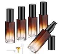 Segus Perfume Decanter, 5 Pcs 10ml Empty Perfume Bottles, Refillable Glass Atomiser Spray Bottles, for Handbag, Pocket, Purse (Gradient Brown)