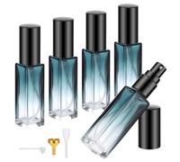 Segus Perfume Travel Bottle, 5 Pcs Perfume Atomiser 10ml, Glass Spray Bottle, Aftershave Atomiser Refillable Men, Portable Fragrance Decanter for Daily, Business Trips (Gradient Green)