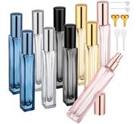 Segus Refillable Perfume Bottle, 10 Pcs 10ml Perfume Atomiser, Aftershave Travel Bottle, Glass Travel Atomiser, Empty Aftershave Decanter, Portable and Leakproof, for Pocket, Handbag