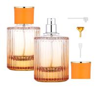 Segus Refillable Perfume Bottle, 2Pcs Travel Spray Bottle 50ml, Empty Perfume Decanter, Portable and Leakproof, Glass Fragrance Atomiser for Handbag and Suitcase
