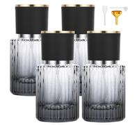 Segus Refillable Perfume Bottle, 4 Pcs 30ml Travel Spray Bottle, Empty Perfume Dispenser in Glass, Fragrance Atomiser for Men and Women (Gradient Black)