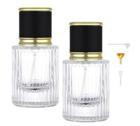 Segus Travel Aftershave Dispenser, 2Pcs 30ml Glass Perfume Atomiser, Empty Perfume Bottles, Portable and Leakproof, Aftershave Spray Bottle for Women and Men (Transparent)