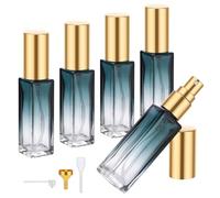 Segus Travel Perfume Atomiser, 5 Pcs 10ml Spray Bottle, Glass Spray Bottle, Aftershave Atomiser Refillable Men, Perfume Atomiser Women for Daily, Business Trips (Gradient Green)
