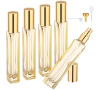 Segus Travel Perfume Bottle, 5 Pcs Glass Perfume Atomiser 10ml, Aftershave Travel Bottle, Refillable Aftershave Decanter, Portable Fragrance Atomiser for Handbag, Pocket, Purse (Yellow)
