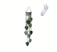 Segutage Macrame Wall Hanging Leaves, Large Feather Wall Hanging Decor Handmade Yarn Woven Wall Art Leaf Decorations for Nursery Bedroom Living Room (green 7.87×39.76inch)